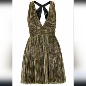 Topshop fit n flare gold dress